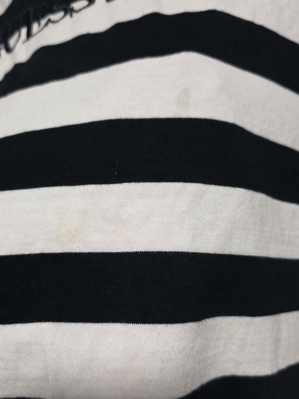 Guess Cotton Mens Black and White Horizontal Stripe Crew Tee Size XL - Picture 5 of 5